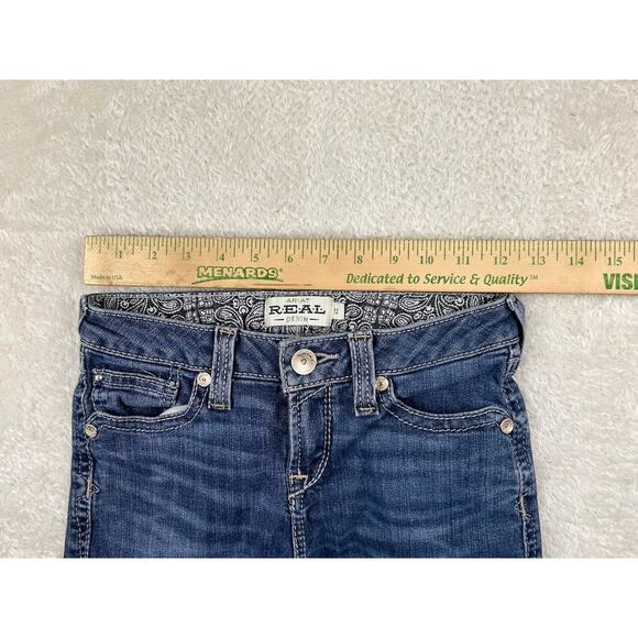 ARIAT Real Denim Jeans Womens 12 Bootcut Low Rise Bootcut 25x29 Western Rodeo - Picture 4 of 9